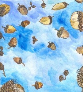 Round Brown Oak Acorns